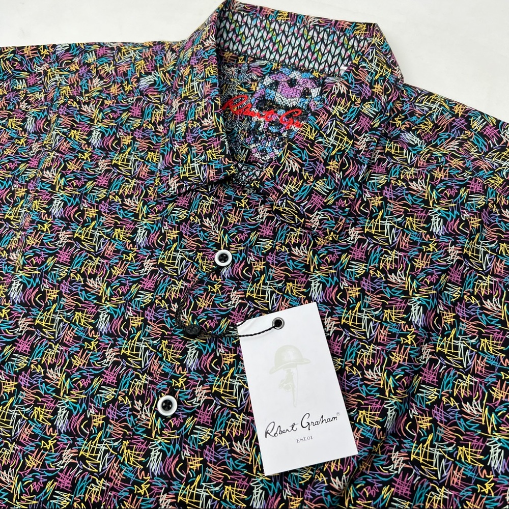 Robert Graham Sun Valley Men's Small Multicolor Short Sleeve Button Front Shirt